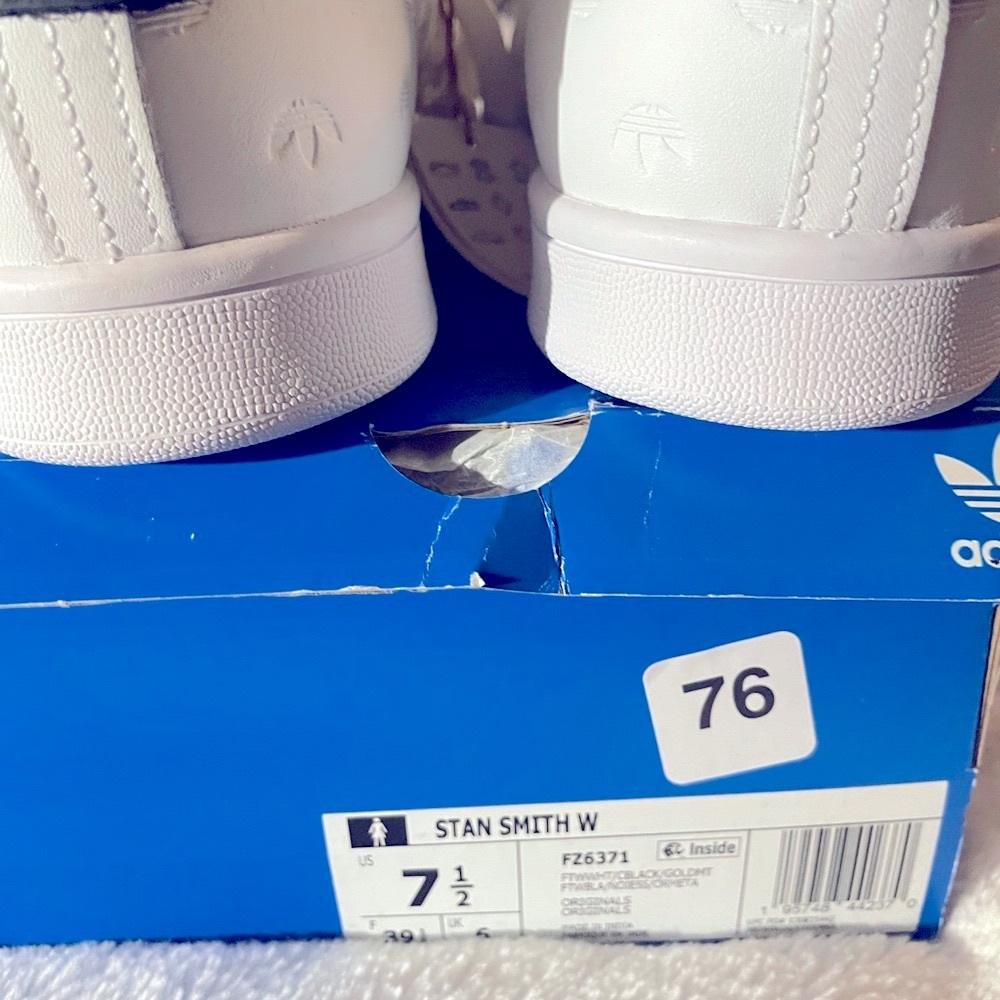 Adidas Women's Stan Smith White Leather Classic Shoes FZ6371 New in Box size 7.5 - Picture 13 of 16